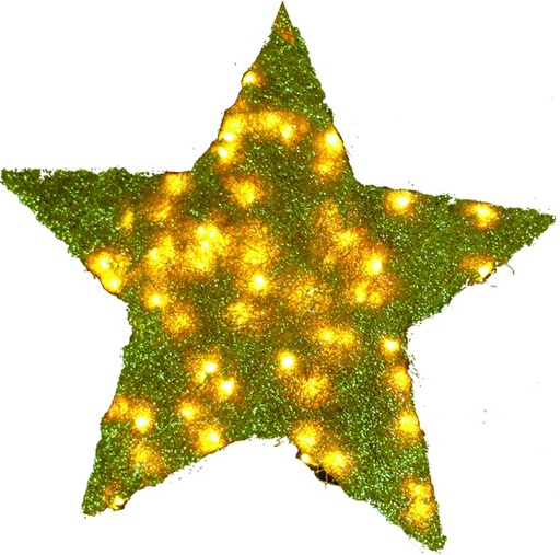 [XQ057-GD] 60cm Illuminated Sisal Star - Gold