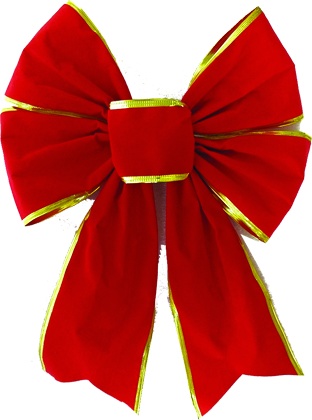 [YY003] 36cm Velvet Bow - Red