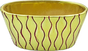 [RC007] 17cm x 9cm Glittered Wide Pot - Gold/Red
