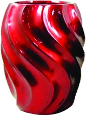 [RC022] 10.5cm x 10cm Wavy Pot - Red