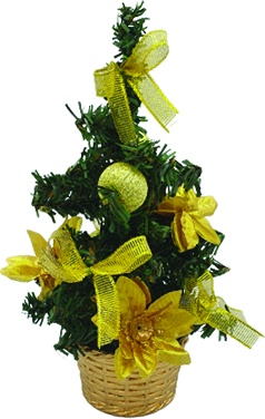 [LF162-GD] 20cm Decorated Mini-tree - Gold