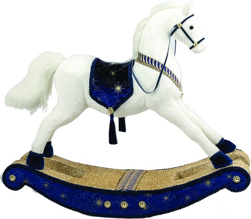 [LJ019] 68cm x 59cm Rocking Horse - Blue/White