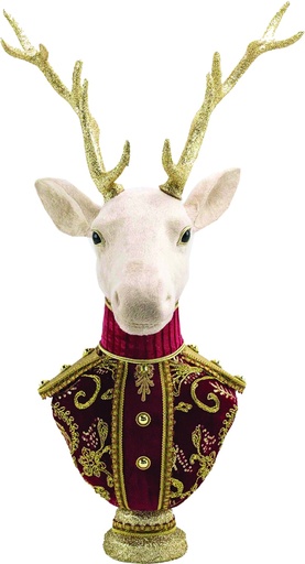 [LJ043] 73cm Deer Head - Gold/Red