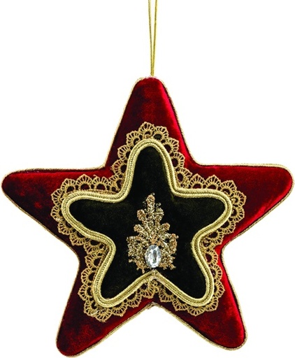 [LJ016] 18cm Hanging Star - Red/Green/Gold