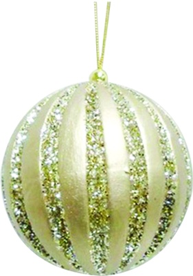 [SL202] 8cm Glittered Metallic Ball - Platinum