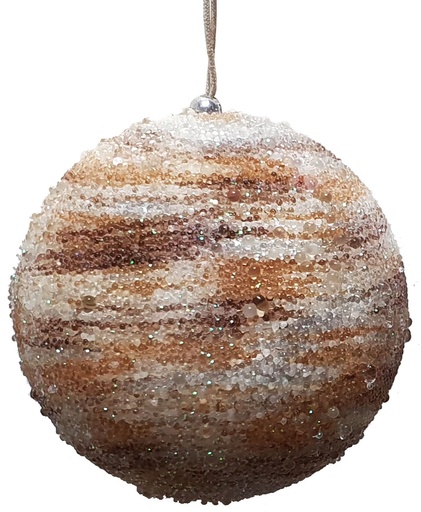 [SL221] 8cm Painted Sequined Ball - Platinum/Silver