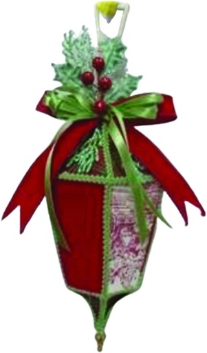 [SL208] 23cm Nostalgic Lantern - Red/Green