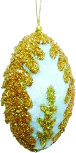 [SL174] 16cm Velvet Tear Drop - Blue/Gold
