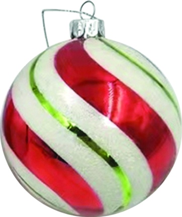 [HH283] 12cm Sugar-coated Glass Ball - Red/Green/White