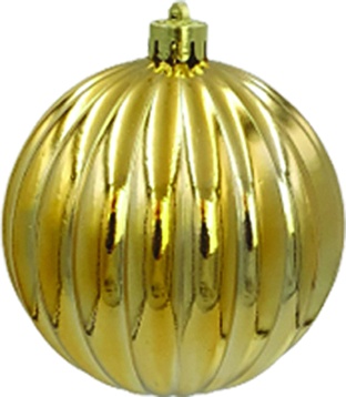 [LF085-GD] 10cm Ridged Ornament - Gold