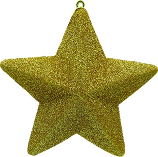 [LF160-GD] 14cm Glitter Star - Gold
