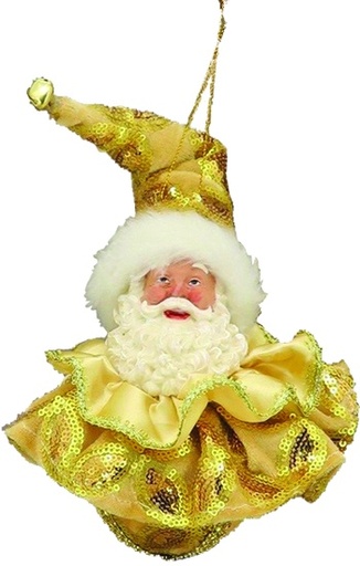 [TP063] 30cm Hanging Santa Head - Gold
