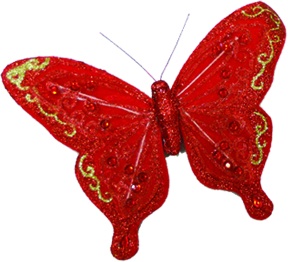 [ZZ004-R] 20cm Ornamental Butterfly - Red