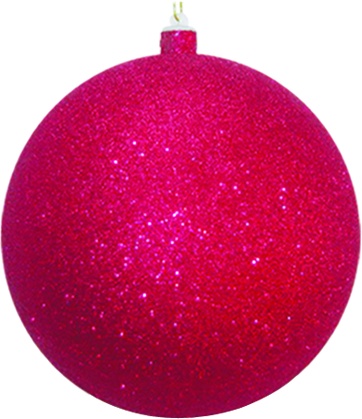 [CB100G-R] 10cm Glittered Ball - Red