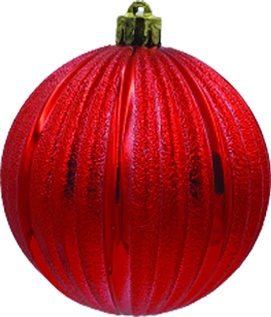 [LF165-R] 10cm Shiny Pumpkin Ball - Red