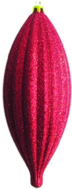 [JN060] 17cm Glittered Ridged Drop - Red