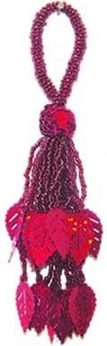 [RF1258-R] 12.5cm Beaded Tassel - Red