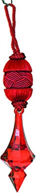 [RF1267-R] 12.5cm Beaded Silk Finial - Red