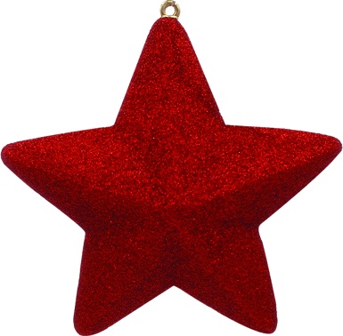 [LF160-R] 14cm Glitter Star - Red