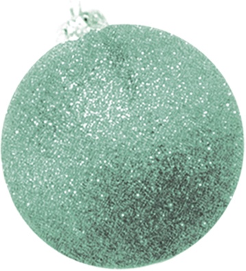 [CB080G-S] 8cm Glittered Ball - Silver
