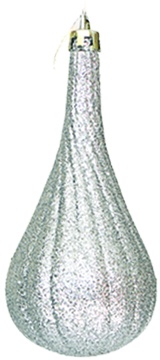 [JN047] 12cm Glittered Tear Drop - Silver