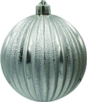[LF165-S] 10cm Shiny Pumpkin Ball - Silver