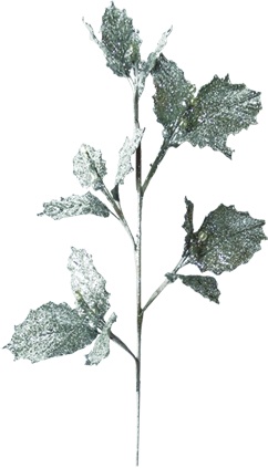 [SL110] 61cm Glittered Holly Berry Spray - Silver