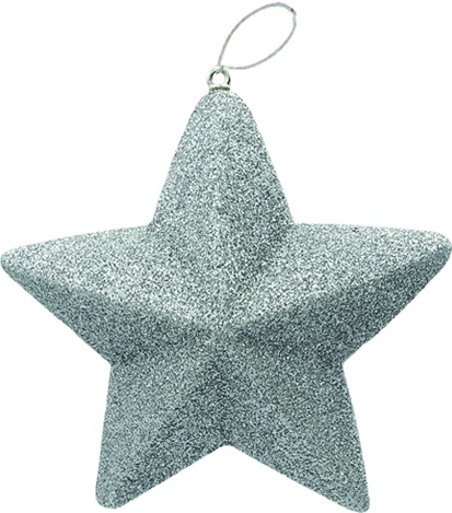 [LF160-S] 14cm Glitter Star - Silver