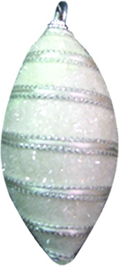 [RA038] 13cm Striped Tear Drop - Silver