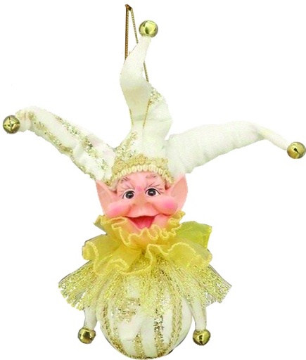 [TP064] 30cm Hanging Elf Head - Ivory
