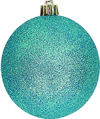 [CB080G-T] 8cm Glittered Ball - Turquoise