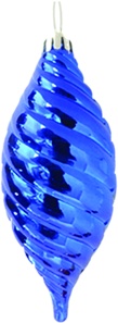 [LF064] 12cm Shiny Ridged Oval Tear Drop - Blue