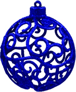 [LF158-B] 10cm Hollow Glitter Ball - Blue