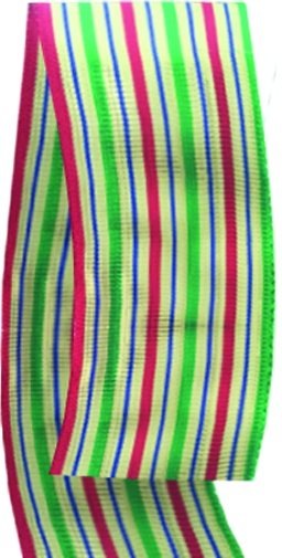 [WR008] 9.1m x 6cm Woven Satin Ribbon - Red/White/Green