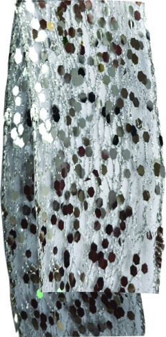 [YY014] 9.1m x 6.3cm Sequin Mesh Ribbon - Silver