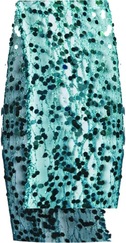 [YY017] 9.1m x 6.3cm Sequin Mesh Ribbon - Turquoise