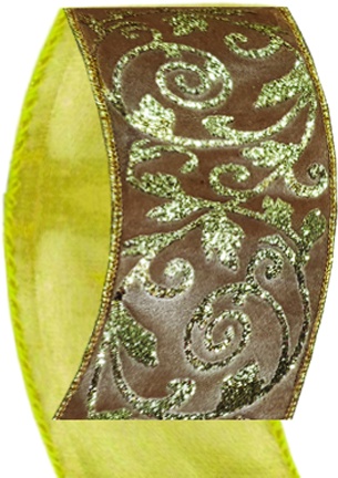 [OMK008] 10cm x 5yd Fabric Ribbon - Gold