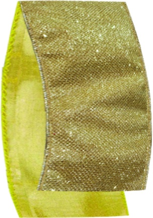 [OMK012] 6.3cm x 10yd Fabric Ribbon - Gold