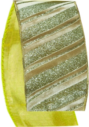 [OMK014] 10cm x 5yd Fabric Ribbon - Gold