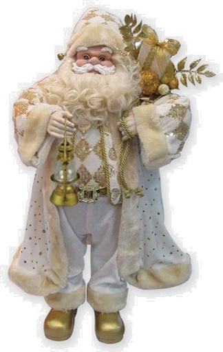 [TP003-24] 24" Standing Santa w/ Lamp - Ivory/Gold