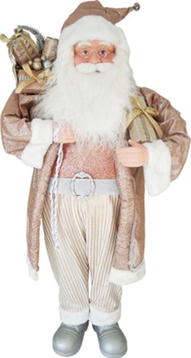 [TP036] 18" Standing Santa - Gold/White/Grey