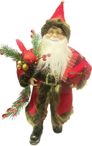 [TP040] 24" Standing Santa - Red/Gold/White