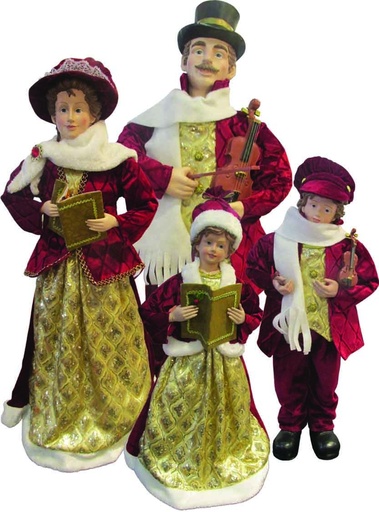 [TP047] 20" to 28" Dickensian Family - Red/Gold/White