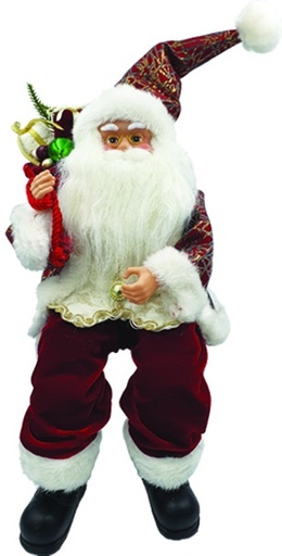 [TP050] 45cm Sitting Santa - Burgundy