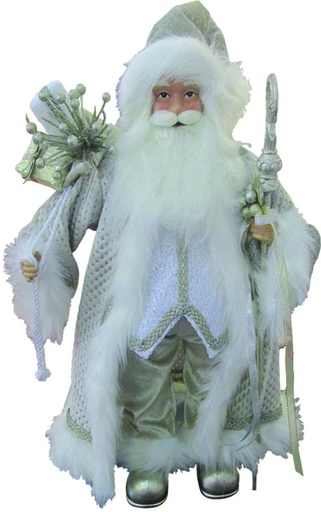 [TP056] 36" Standing Santa - Cream/Silver
