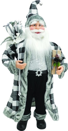 [TP060] 24" Standing Santa - Black/White/Grey