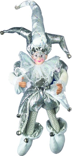 [TP009-18] 18" Hanging Jester - Silver