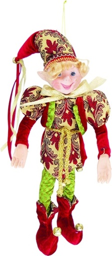 [TP031] 20" Happy Hanging Elf - Red/Green