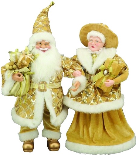 [TP077] 26" Mr. and Mrs. Santa - Gold