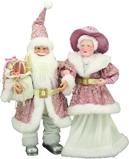 [TP079] 26" Mr. and Mrs. Santa - Pink